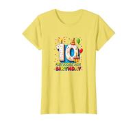 First Double Digit Birthday Celebration 10 Years Old T-Shirt, Women, Lemon, XL