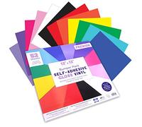 First Edition 12” x 12” Adhesive Vinyl Bumper Pack-Gloss-12 Colours-52 inc 4 Transfer Tape Sheets - Easy to Cut and Weed-Compatible with Cricut & Other Machines, Multicolour, 12"x12"