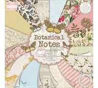 First Edition Botanical Notes 12" x 12" / 30.5 x 30.5 cm, (48 Sheet Pad, 200gsm Heavyweight Cardstock, Acid & Lignin Free, Soy Inks, FSC), 12x12 Premium Paper Pad