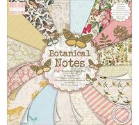 First Edition Botanical Notes 8" x 8" / 20.3 x 20.3 cm, (48 Sheet Pad, 200gsm Heavyweight Cardstock, Acid & Lignin Free, Soy Inks, FSC), 8x8 Premium Paper Pad