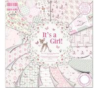 First Edition It’s a Girl 12" x 12" / 30.5 x 30.5 cm, (48 Sheet Pad, 200gsm Heavyweight Cardstock, Acid & Lignin Free, Soy Inks), 12x12 Premium Paper Pad
