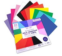 First Edition Self Adhesive Vinyl 12” x 12” Bumper Pack-Matte-12 Colours-52 inc 4 x Transfer Tape Sheets-Easy to Cut and Weed-Compatible with Cricut & Other Machines, Multicolour, 12"x12"