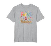 First & Fabulous: Back to School Celebration T-Shirt, Men's Big and Tall, Heather Grey, 4X Tall