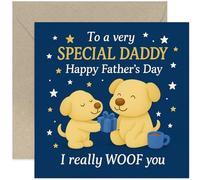 First Father's Day Card for Daddy, I Really Woof You Cute Classical Dog Design for Him from Son or Daughter, Gifts for Him