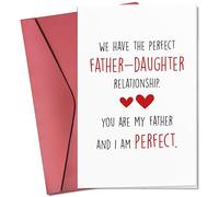First Father's Day Card from Daughter, Cute 5.3"x8" Father-Daughter Card with Envelope, Funny & Heartwarming Card for New Dad, Single Step Dad Gift, First Time Father's Day