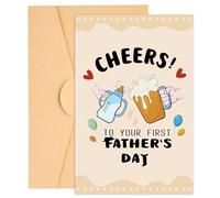First Father's Day Card with Envelope, Cute Expecting Fathers Day Gift Card Father's Day Gift from Wife New Dad Greeting Card for Son & Son-in-Law (Style 2)