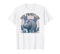 First Father's Day Hippo Dad and Baby Hippo, Adorable Animal T-Shirt