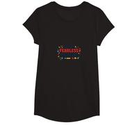 First & Fearless Teacher: Inspiring Educator Gift T-Shirt, Girls, Black, Small