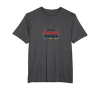 First & Fearless Teacher: Inspiring Educator Gift T-Shirt, Men's Big and Tall, Dark Heather Grey, 6X Tall