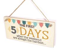 First Five Days After the Weekend Sign, Pastel Bunting
