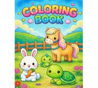 First Fun Animal Coloring Book for Kids Ages 3-8: Fun & Easy Cute Animal Coloring Pages with Simple Facts