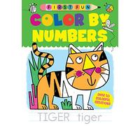 First Fun: Color by Numbers: Over 50 Colorful Creations (Happy Fox Books) The Perfect First Coloring Book for Kids Ages 4-6, with Fun Illustrations, Simple Color Schemes, Fill-in-the-Blank, and More