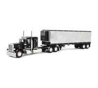 First Gear 1/64 Black & Chrome Peterbilt 359 with 40ft Vintage Reefer Trailer, DCP 60-2043