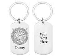 First Glass Designs Custom Tabletop RPG Keychain - Personalised Dungeon Master Gift | Fantasy Gamer Keyring | Unique Gift for Him Her