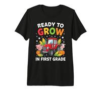 First Grade Back to School Farm Tractor Premium T-Shirt
