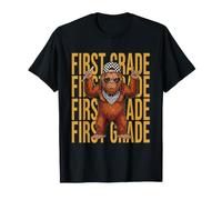 First Grade Bigfoot Teacher Back to School Rock Gesture T-Shirt