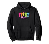 First Grade Colorful Lightning Bolt Pullover Hoodie