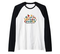 First Grade Creator: Shaping Young Minds Raglan Baseball Tee, Men, Black/White, S
