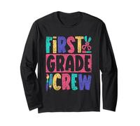 First Grade Crew Kids Pupil Teacher Back to School 1 One 1St Long Sleeve T-Shirt