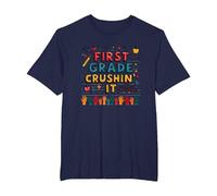 First Grade Crushin' It: Fun School Adventure for Kids T-Shirt, Men's Big and Tall, Navy, 5X Tall