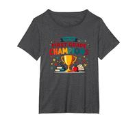 First Grade Dream Team Champions T-Shirt, Women's Plus, Dark Heather Grey, 2X