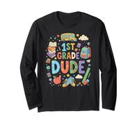 First Grade Dude Back to School Boy Student Elementary Long Sleeve T-Shirt