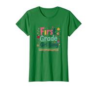 First Grade Girl Gang: Colourful School Adventure Team T-Shirt, Women, Kelly Green, 3XL