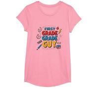 First Grade Grade Guy: Tough School Superhero T-Shirt, Girls, Pink, Large