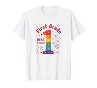 First Grade Here I Come Rainbow Celebration for Students T-Shirt, Men, White, L