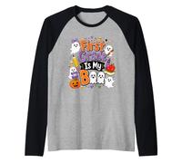 First Grade is My Boo Ghost Classroom Design Raglan Baseball Tee