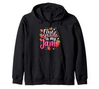 First Grade Is My Jam First Grade Zip Hoodie