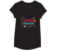First Grade is My Super Power T-Shirt, Girls, Black, Large