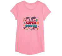 First Grade is My Super Power T-Shirt, Girls, Pink, Large