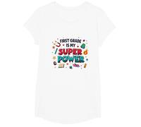 First Grade is My Super Power T-Shirt, Girls, White, Small