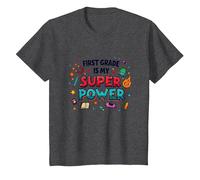 First Grade is My Super Power T-Shirt, Kids, Dark Heather Grey, 2 Years