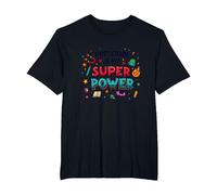 First Grade is My Super Power T-Shirt, Men's Big and Tall, Black, 6X Tall