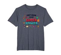 First Grade is My Super Power T-Shirt, Men's Big and Tall, Heather Blue, 2X Tall