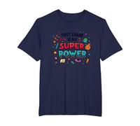 First Grade is My Super Power T-Shirt, Men's Big and Tall, Navy, 6X Tall