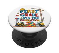 First Grade Lays the Foundation early elementary teacher PopSockets Adhesive PopGrip