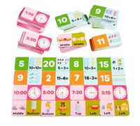 First Grade Math Games | Wood Early Educational Toy | Preschool Educational Time Awareness Word Learning Set for Kids 6-8 Years Old Homeschool Classroom Travel