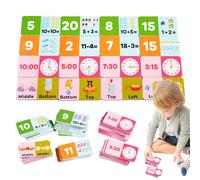 First Grade Math Games - Wooden STEM Educational Toy,Preschool Educational Time Awareness Word Learning Set for Kids 6-8 Years Old Homeschool Classroom Travel