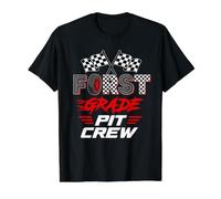 First Grade Pit Crew Back to School Race Car Racing Lover Value Graphic T-Shirt, Men, Black, S