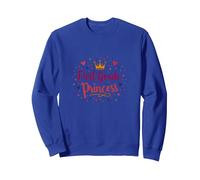 First Grade Princess: Regal Back to School Celebration Sweatshirt, Adult Unisex, Royal Blue, M