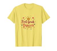 First Grade Princess: Regal Back to School Celebration T-Shirt, Men, Lemon, XL