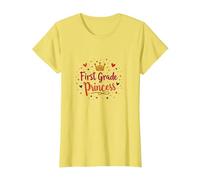 First Grade Princess: Regal Back to School Celebration T-Shirt, Women, Lemon, XS