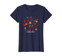 First Grade Rocks My Socks! Fun School Spirit Wear T-Shirt, Women, Navy, XL