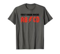 First Grade Rocks Rules 1st Grade Teacher First Grader Kids T-Shirt