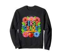 First Grade School Year Apple Pencil Flowers Sweatshirt