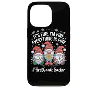 First Grade Teacher Gnome Everything Is Fine Funny Christmas Case for iPhone 13 Pro