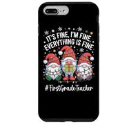 First Grade Teacher Gnome Everything Is Fine Funny Christmas Case for iPhone 7 Plus/8 Plus